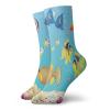 GULTMEE Fashion Compression Socks,Underwater Landscape With Various Water Plants And Exotic Fishes Artsy Print,Performance Polyester Cushioned Athletic Crew Socks for Running,Athletic, -12 inch view 1