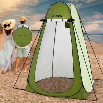 AOSION Privacy Shower Tent,Pop Up Changing Tent,Camp Bathroom Changing Dressing Room,Sun Sunshade Canopy Outdoor Rain Shelter for Camping Hiking Beach Picnic Fishing. (Green)