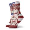 GULTMEE Funny Compression Socks Women and Men,Dead Human Head With A Floral Wreath Usa American Symbol Stars Humor Illustration,Best for Circulation,Running,Athletic,Nurse,Travel, -12 inch view 1