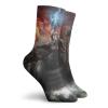 GULTMEE Fashion Compression Socks,Imaginary Wrath Of Ancient Figure Vikings Royal Boat With Dragon Head Storm Rays,Performance Polyester Cushioned Athletic Crew Socks for Running,Athletic, -12 inch view 2