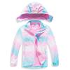MGEOY Girls Rain Jacket Lightweight Waterproof Hooded Fleece Lined Raincoat Windbreakers for Kids Pink 5/6 view 1