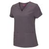 M&M SCRUBS Women's Stretch Scrub Set - Cool V-Neck Top & Cargo Pant, Breathable Moisture Wicking Medical Uniform (Charcoal, Small) view 2