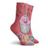 GULTMEE Funny Compression Socks Women and Men,Pink Strawberry Cupcake With Candle Cute Face Confetti Bow Tie Dots,Best for Circulation,Running,Athletic,Nurse,Travel, -12 inch view 2