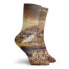 GULTMEE Wizard Fashion Compression Socks,Wizard School Express Famous Train Landscape,Performance Polyester Cushioned Athletic Crew Socks for Running,Athletic,Brown -12 inch view 2