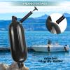 Sailortenx Boat Fenders 4 Pack 4.5''Inflatable Ribbed Marine Boat Fender with Fender Lines 6.5 ft Needles and Pump for Twin Eyes Boat Fender Bumpers for Docking Fenders Use to Yacht Etc view 4