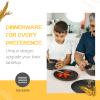 Teivio 32-Piece Kitchen Plastic Wheat Straw Dinnerware Set, Service for 8, Unbreakable Modern Dish Set - Dinner Plate/Dessert Plate/Cereal Bowl/Cup, for Apartment Essentials, Outdoor Camping,Black view 3