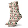 GULTMEE Nordic Fashion Compression Socks,Pixel Art Inspirations Christmas Ornamental December,Performance Polyester Cushioned Athletic Crew Socks for Running,Athletic,Emerald Beige Scarlet -12 inch view 1
