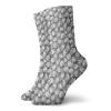 Black And Grey Funky Colorful Cushion Sport Socks,Foliage Camouflage Layout In Bleak Hues,Athletic Cushioned Running Performance Crew Socks For Men/Women,Pearl Grey Dimgray -12 inch view 1