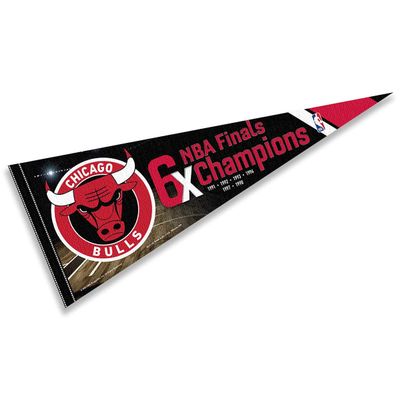 Chicago Bulls 6 Time Champions Pennant Flag