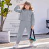 Arshiner Teen Girls Clothes 2 Piece Set Fall Winter Outfits Long Sleeve Crop Top Hoodied Sweatshirt Sweatpant with Pockets view 3