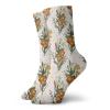 GULTMEE Funny Compression Socks Women and Men,Vintage Tropic Flower Leaves California Poppy,Best for Circulation,Running,Athletic,Nurse,Travel, -12 inch view 1