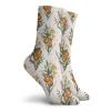 GULTMEE Funny Compression Socks Women and Men,Vintage Tropic Flower Leaves California Poppy,Best for Circulation,Running,Athletic,Nurse,Travel, -12 inch view 2