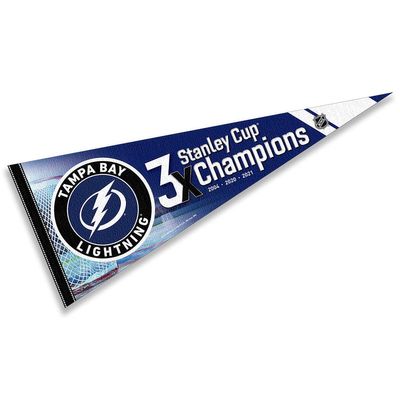Tampa Bay Lightning 3 Time Cup Champions Pennant Banner Flag