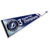 Tampa Bay Lightning 3 Time Cup Champions Pennant Banner Flag view 1
