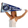 Tampa Bay Lightning 3 Time Cup Champions Pennant Banner Flag view 4