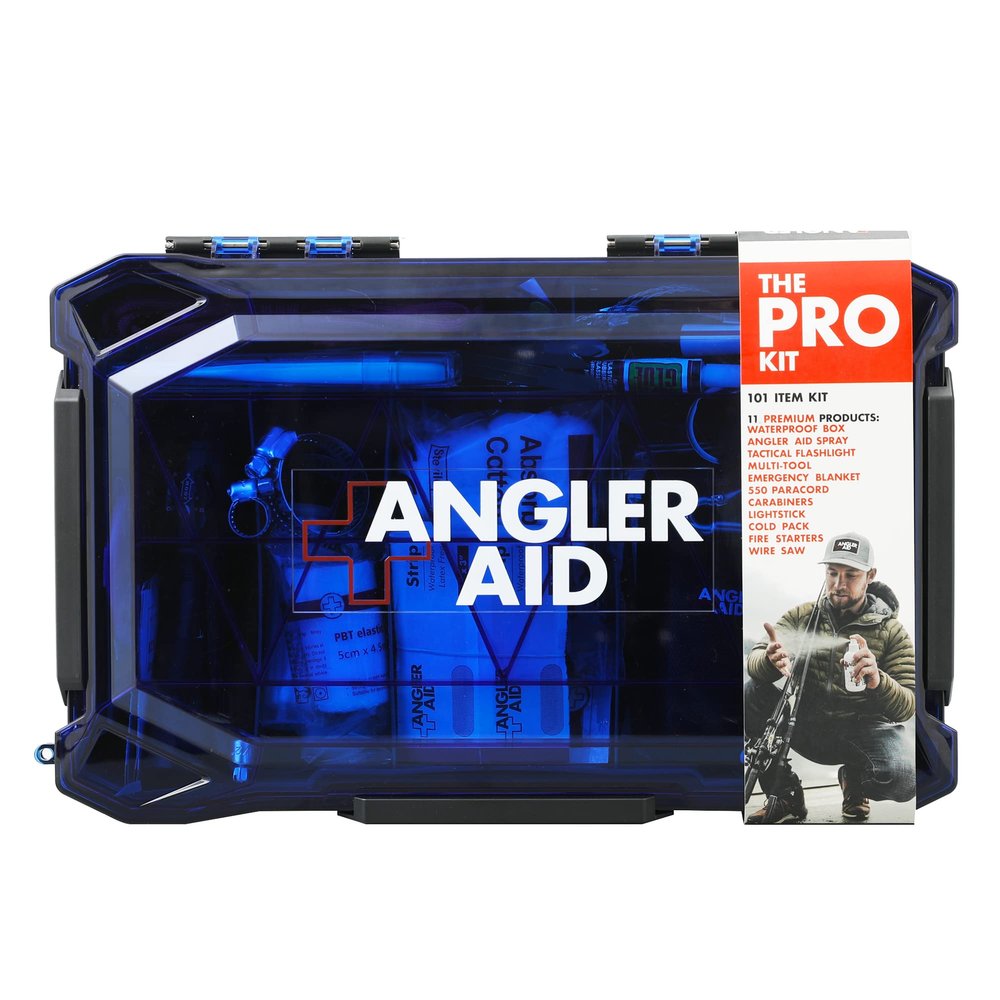 Angler Aid Pro Essentials Kit for Professional Anglers, 101 PCS Tools Including First Aid, Safety Items, Fishing Accessories, Boating Tools and Survival Gear