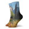 GULTMEE Funny Compression Socks Women and Men,Birds Flight Flies Over Mountains Yosemite National Park Early Fall Season,Best for Circulation,Running,Athletic,Nurse,Travel, -12 inch view 1
