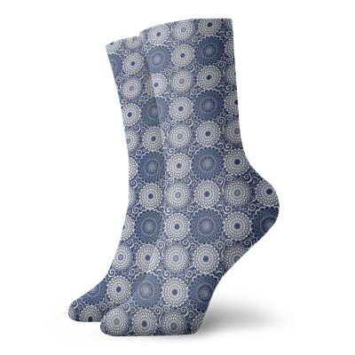 Fashion Compression Socks,Pattern With Large Flowers And Curls Contrasting Colors Baroque Design,Performance Polyester Cushioned Athletic Crew Socks for Running,Athletic, -12 inch