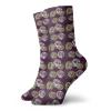 Flower Fashion Compression Socks,Artistic With Doodle Style Roses Spring Nature Inspired Abstract Garden,Performance Polyester Cushioned Athletic Crew Socks for Running,Athletic,Multicolor -12 inch view 1