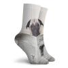 GULTMEE Pug Funky Colorful Cushion Sport Socks,Puppy Reading The Newspaper On The,Athletic Cushioned Running Performance Crew Socks For Men/Women,Cream Black White -12 inch view 2