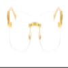 FLAWLESS EYEWEAR Rimless Oversized Sunglasses for Women Men Rectangular Frameless Fashion Shades (Clear) view 3