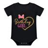 IDOPIP 1/2 1st 2nd Birthday Girl Outfit for Baby Girls Romper Polka Dot Tutu Skirt Bowknot Headband Party Dress Mini 3PCS Clothes Set for Cake Smash Photo Prop Black + Hot Pink Heart 2 Years view 2