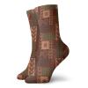 Native American Fashion Compression Socks,Ethnic Style Geometric Folk Design,Performance Polyester Cushioned Athletic Crew Socks for Running,Athletic,Multicolor -12 inch view 1