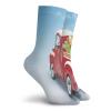 GULTMEE Christmas Fashion Compression Socks,Red Classical Pickup Truck With Tree,Performance Polyester Cushioned Athletic Crew Socks for Running,Athletic,Blue Red -12 inch view 2
