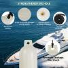 Sailortenx Boat Fenders 4 Pack 4.5x16'' Inflatable Ribbed Marine Boat Fender Lines 6.5' Needles Pump for Boat Bumpers Fender for Docking Fenders White view 3