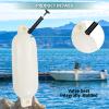 Sailortenx Boat Fenders 4 Pack 4.5x16'' Inflatable Ribbed Marine Boat Fender Lines 6.5' Needles Pump for Boat Bumpers Fender for Docking Fenders White view 4