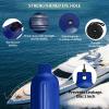 Sailortenx Boat Fenders 4 Pack 4.5x16'' Inflatable Ribbed Marine Boat Fender Lines 6.5' Needles Pump for Boat Bumpers Fender for Docking Fenders Blue view 3