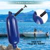 Sailortenx Boat Fenders 4 Pack 4.5x16'' Inflatable Ribbed Marine Boat Fender Lines 6.5' Needles Pump for Boat Bumpers Fender for Docking Fenders Blue view 4