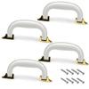 Juvielich Luggage Handle 5.12" x 0.55" ((Hole Centers x Thickness) Plastic Pull Handle Grip Replacement 130mm x 14mm for Luggage Suitcase Box White 4Pcs view 1