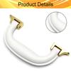 Juvielich Luggage Handle 5.12" x 0.55" ((Hole Centers x Thickness) Plastic Pull Handle Grip Replacement 130mm x 14mm for Luggage Suitcase Box White 4Pcs view 3