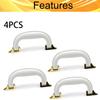 Juvielich Luggage Handle 5.12" x 0.55" ((Hole Centers x Thickness) Plastic Pull Handle Grip Replacement 130mm x 14mm for Luggage Suitcase Box White 4Pcs view 4