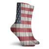 GULTMEE Funny Compression Socks Women and Men,Fourth Of July Independence Day Adorn National Democracy Art Rough Wood Looking,Best for Circulation,Running,Athletic,Nurse,Travel, -12 inch view 2