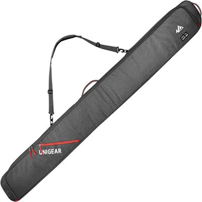 Unigear Ski Bag for Air Travel, 360 Fully Padded Protection, Water-Resistant and Durable up to 192cm for Snow Air Travel Transport (Gray)