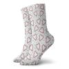 Candy Cane Fashion Compression Socks,Christmasd Heart Shaped Candies And Snowflakes Winter Season,Performance Polyester Cushioned Athletic Crew Socks for Running,Athletic,Red Blue Grey White -12 inch view 1