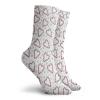 Candy Cane Fashion Compression Socks,Christmasd Heart Shaped Candies And Snowflakes Winter Season,Performance Polyester Cushioned Athletic Crew Socks for Running,Athletic,Red Blue Grey White -12 inch view 2
