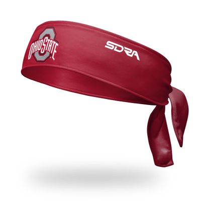 College Tie Headband - College Basketball, Baseball, and Game Day (The Ohio State University Red Tie Headband)