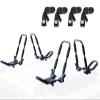 Leader Accessories Folding Kayak Rack 4 PCS/Set J Bar Car Roof Rack for Canoe Surf Board SUP On Roof Top Mount on SUV, Car and Truck Crossbar with 4 pcs Tie Down Straps - Smaller