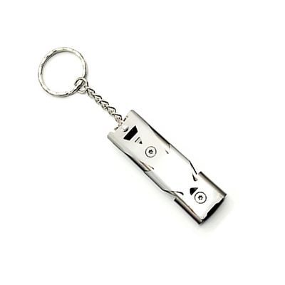 JINZHOUFUZHUANG Signal Whistle Outdoor Double Tube Emergency Survival Whistle Key Chain high Decibel Survival Whistle for Camping Hiking Sports Dog Training (Silver)