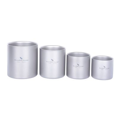 Boundless Voyage Double Walled Titanium Cup Insulated Mug Anti-scalding Outdoor Camping Tableware 120ml 180ml 300ml 450ml (4 PCS)