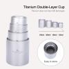 Boundless Voyage Double Walled Titanium Cup Insulated Mug Anti-scalding Outdoor Camping Tableware 120ml 180ml 300ml 450ml (4 PCS) view 4