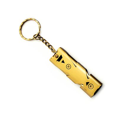 JINZHOUFUZHUANG Signal Whistle Outdoor Double Tube Emergency Survival Whistle Key Chain high Decibel Survival Whistle for Camping Hiking Sports Dog Training (Gold)