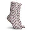 GULTMEE Funny Compression Socks Women and Men,Rows Of Purplish Flowers With Fresh Leaves Diagonally Aligned On White Backdrop,Best for Circulation,Running,Athletic,Nurse,Travel, -12 inch view 2