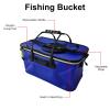 Naysku Fishing Bucket, Portable Folding Fishing Container, Live Fish Container Multi-Functional Fish Live Lures Bucket Outdoor Fishing Bag, Keep The Bait Fresh Or Fish Catch Alive view 2