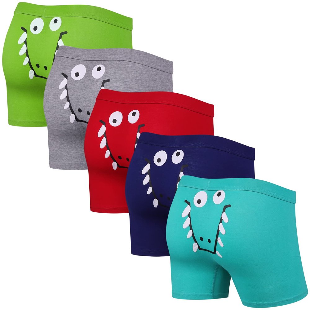 CONKEND Boys Boxer Briefs Cotton Underwear for Big Boys Toddler Breathable Soft Mesh Performance Sport Boxers Briefs with Fly 5 Pack 14-16