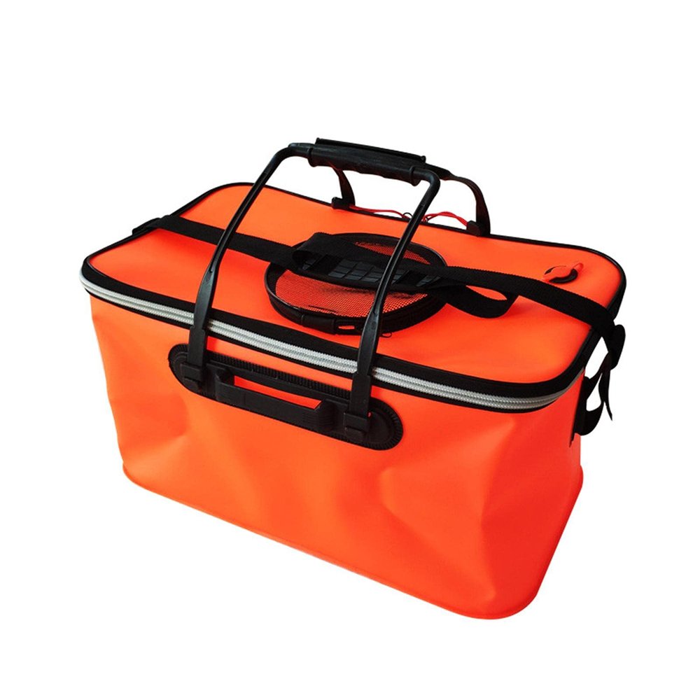 Naysku Fishing Bucket, Portable Folding Fishing Container, Live Fish Container Multi-Functional Fish Live Lures Bucket Outdoor Fishing Bag, Keep The Bait Fresh Or Fish Catch Alive