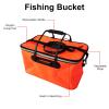 Naysku Fishing Bucket, Portable Folding Fishing Container, Live Fish Container Multi-Functional Fish Live Lures Bucket Outdoor Fishing Bag, Keep The Bait Fresh Or Fish Catch Alive view 2